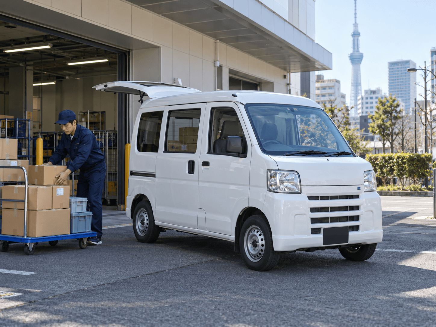 法人配送に使用する軽バン